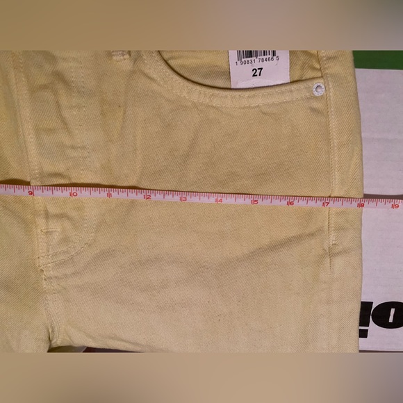 Grlfrnd NWT Mica Crop Color Block Straight Leg Denim Jeans Pink Crush 27 New - Picture 14 of 15